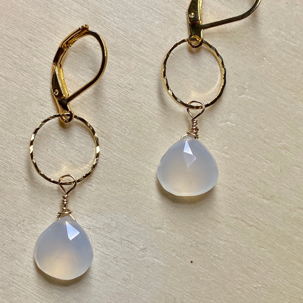 Genuine Moonstone earrings - Picture 4 of 4